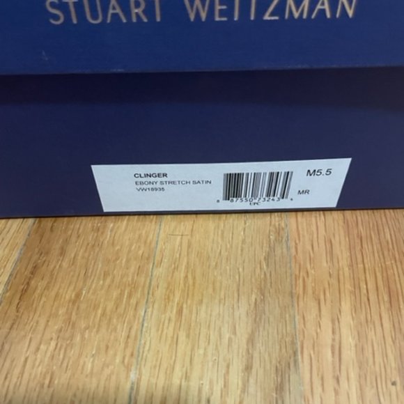 Stuart Weitzman Clinger Ankle Black Stretch Satin Boots/Booties SZ 5.5 - Picture 6 of 8